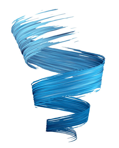 istock Blue 3D brush paint stroke swirl 1075503024