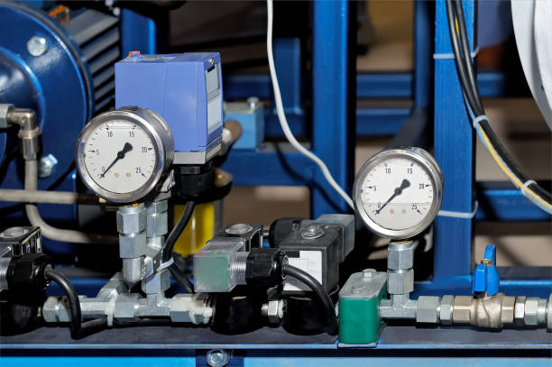 istock Pressure meters on natural gas pipeline 1075503040