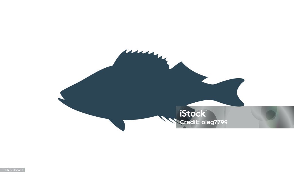 Ocean Perch silhouette. Isolated ocean perch on white background EPS 10. Vector illustration Fish stock vector
