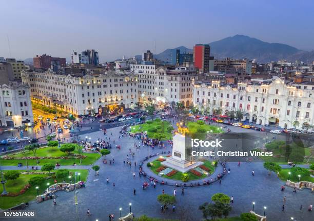 San Martin Square In Lima Peru Stock Photo - Download Image Now - Peru, Lima - Peru, City