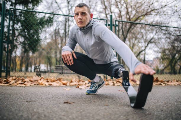 istock Determined recovering athlete stretching 1075526752