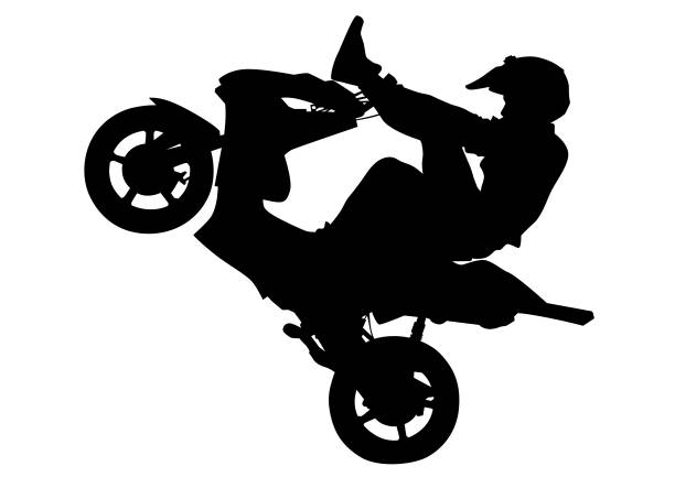 バイクとモーター - motorcycle motocross biker moped点のイラスト素材／クリップアート素材／マンガ素材／アイコン素材