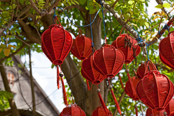istock Red Chinese lanterns in Hoi An 1075560230