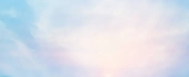 Photo of abstract blur beauty sunrise skyline scene with pastel color in panoramic background design as banner, ads and presentation concept