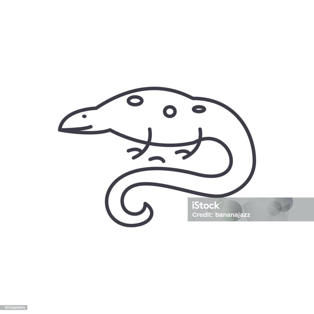 Triton line icon concept. Triton vector linear illustration, symbol, sign Triton line icon concept. Triton vector linear illustration, sign, symbol Amphibian stock vector