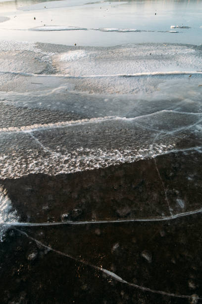 istock Beautiful blue ice on the winter lake 1075571178