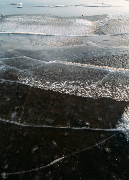 istock Beautiful blue ice on the winter lake 1075571622