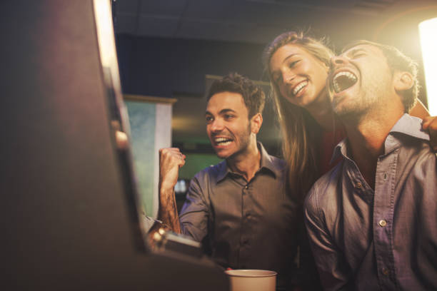 istock Slot machine gambling at casino 1075591536