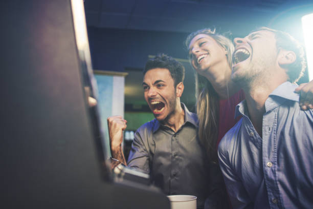 istock Slot machine gambling at casino 1075591730