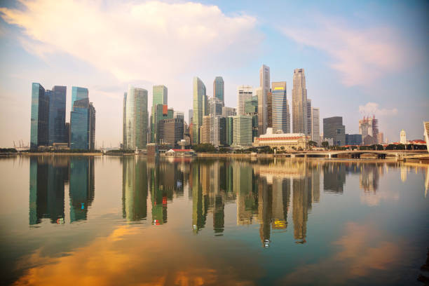 istock Singapore financial district in the morning 1075592072