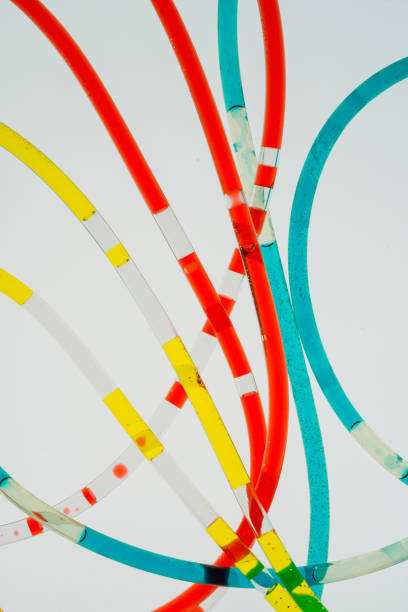 istock Plastic tubes filled with the colourful liquid 1075600948