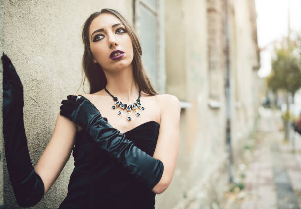 istock Glamour goth girl posing 1075600950