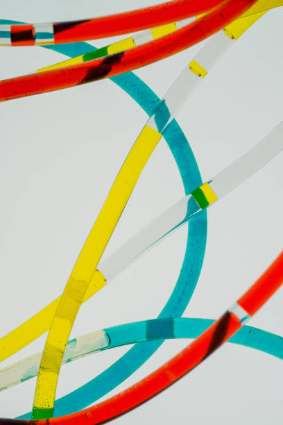 istock Plastic tubes filled with the colourful liquid 1075601194