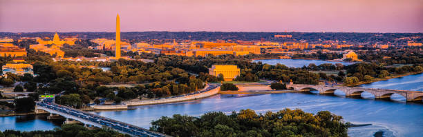 Washington,D.C._ Sunset Aerial stock photo