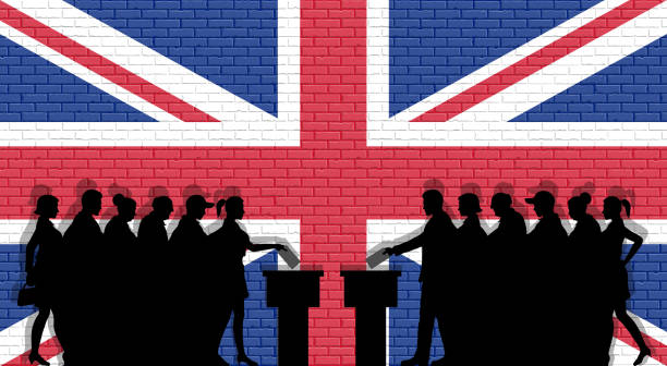 istock British voters crowd silhouette in election with United Kingdom flag graffiti in front of brick wall 1075614450