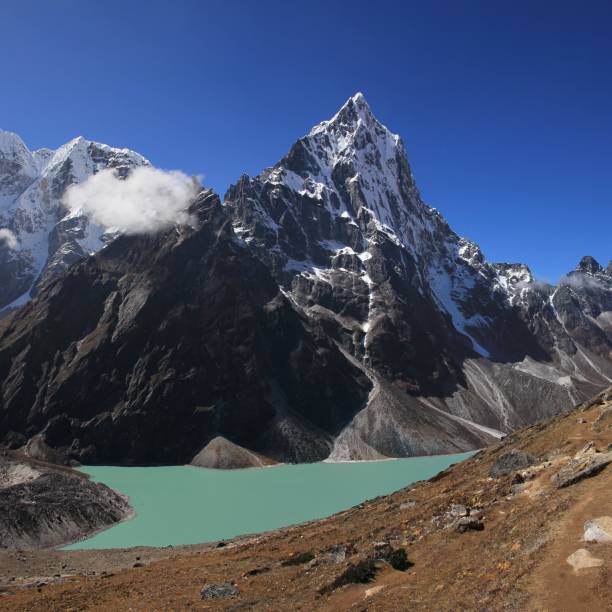 istock Turquoise Lake Chola and Mount Taboche Peak. 1075621816
