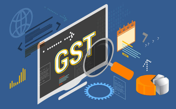 zgłoszenie zwrotne gst - streszczenie - ilustracja - finance business data tax stock illustrations