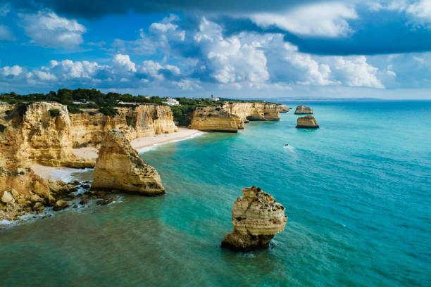 Praia da Marinha Lagoa Algarve Portugal is considered one of the most beautiful beaches in the world Praia da Marinha Lagoa Algarve Portugal is considered one of the most beautiful beaches in the world praia da marinha stock pictures, royalty-free photos & images
