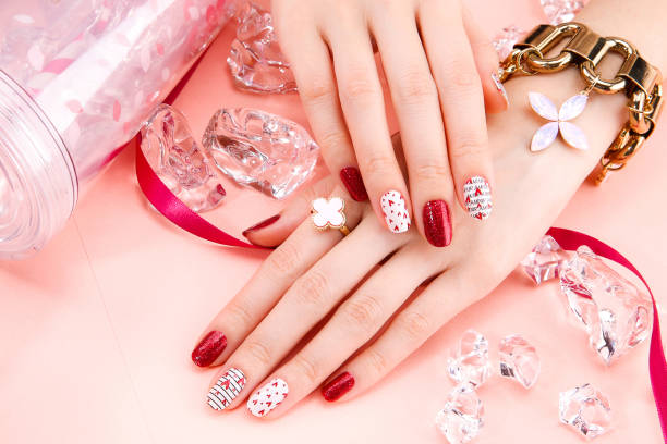 istock a woman's nail, designed with nail art 1075652370