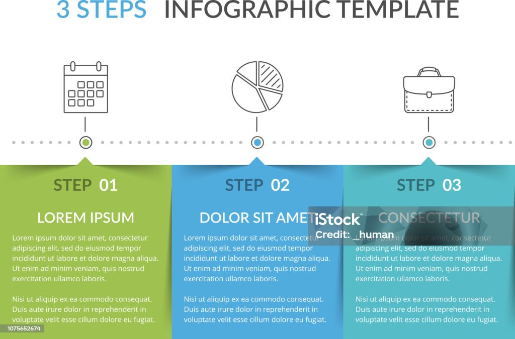 Infographic Template with 3 Steps Infographic template with 3 steps, workflow, process chart, vector eps10 illustration Infographic stock vector