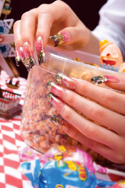 istock a woman's nail, designed with nail art 1075655730