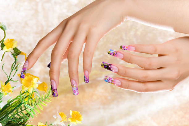 istock a woman's nail, designed with nail art 1075655846