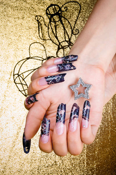 istock a woman's nail, designed with nail art 1075656054