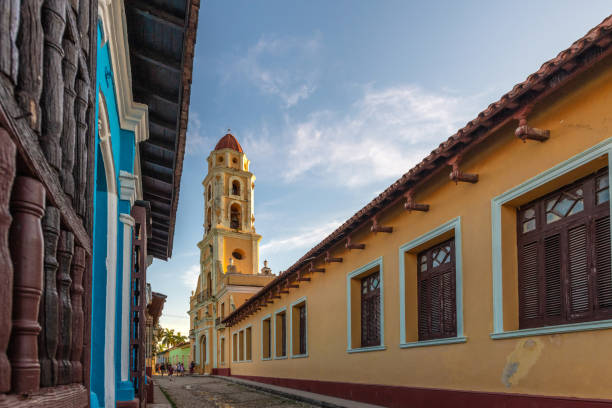 istock Church clock tower in central Trinidad, Cuba 1075656104