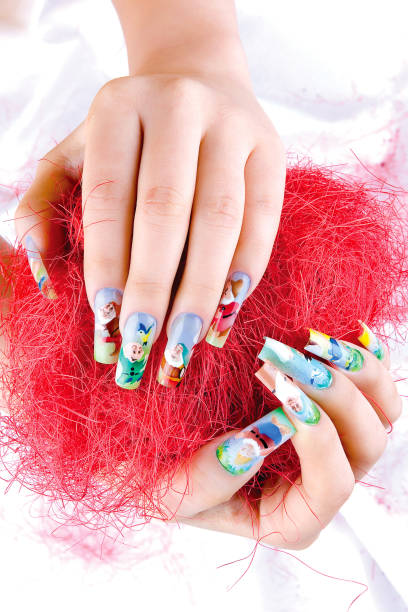 istock a woman's nail, designed with nail art 1075656602