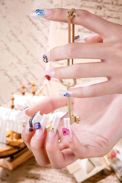 istock a woman's nail, designed with nail art 1075656608