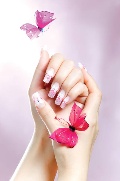 istock a woman's nail, designed with nail art 1075656688