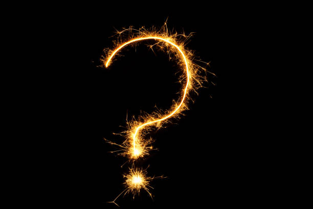 Question mark of Fireworks close up