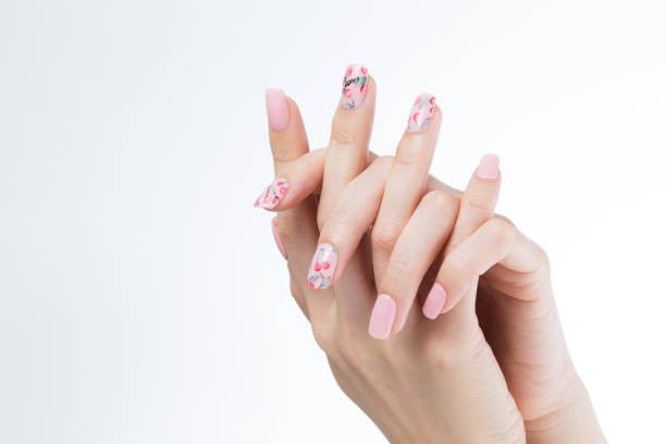 istock a woman's nail, designed with nail art 1075657110