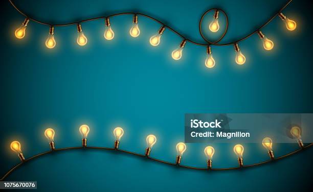 Light Bulbs Background Stock Illustration - Download Image Now - Advertisement, Backgrounds, Banner - Sign