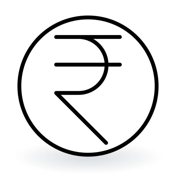 Indian rupee symbol  icon Indian rupee symbol thin line icon rupee symbol stock illustrations