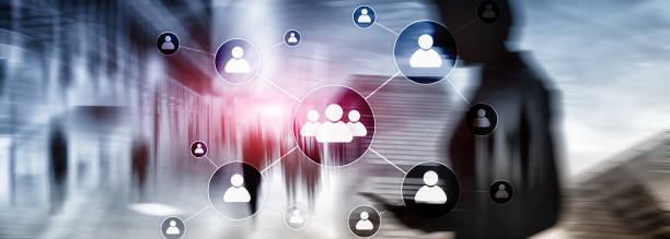 istock HR - Human resources management concept on blurred business center background. 1075673078