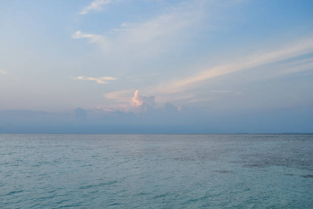 Beautyful sunrise in the ocean on Fehendhoo island, Maldives