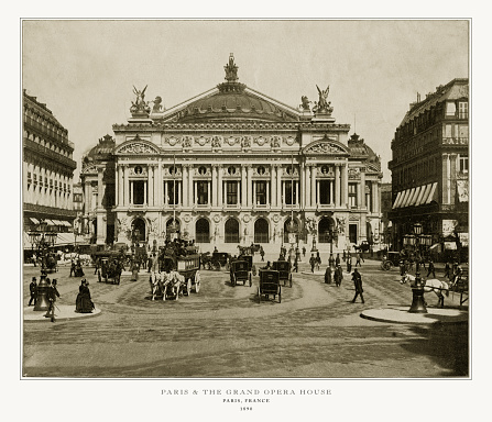 Antique Paris Photograph: Grand Opera House, Paris, France, 1893. Source: Original edition from my own archives. Copyright has expired on this artwork. Digitally restored.