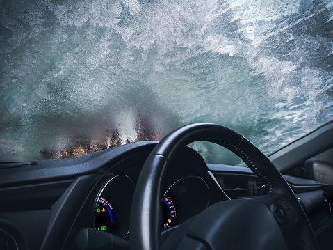 interior automóvil de coche congelado vidrio fondo helado helado photo