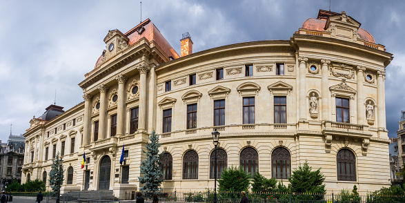 September 22, 2017 Bucharest/Romania - The Romanian National Bank (BNR) housed in an old building in the old town
