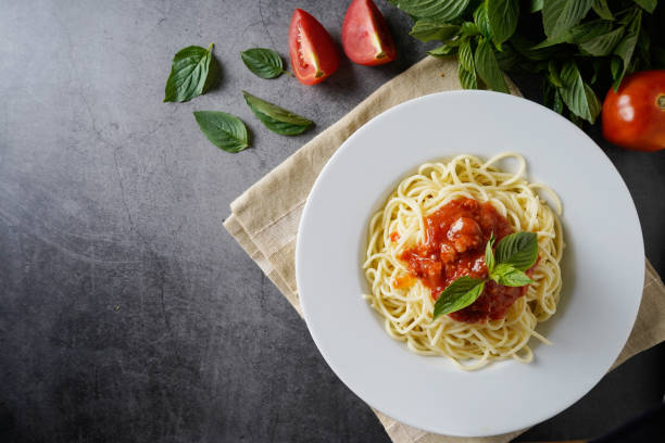 istock Spaghetti with meat sauce. Traditional Italian dish 1075709528
