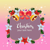 istock christmas bell poinsettia colorful card vector 1075711416
