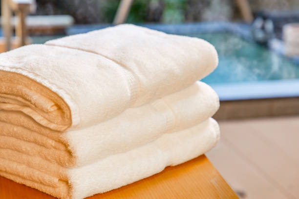 istock Clean towel and outdoor bath 1075714828
