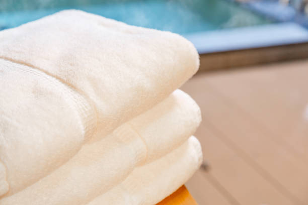 istock Clean towel and outdoor bath 1075714832