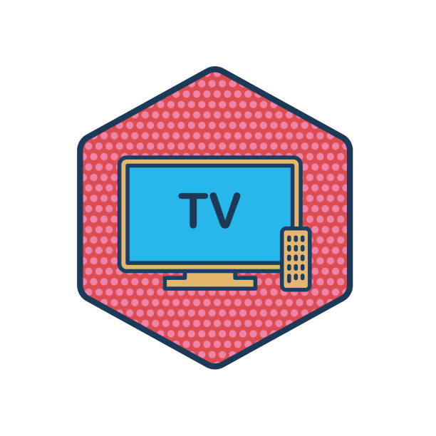 istock Thin Line Travel, Hotel & Vacation Icon With Halftone base - Hotel TV 1075716012
