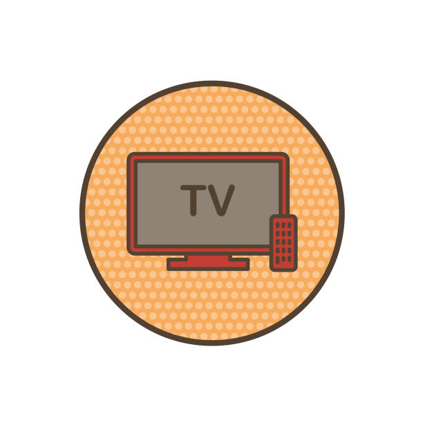 istock Thin Line Travel, Hotel & Vacation Icon With Halftone base - Hoetl TV 1075719066