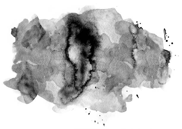 istock Black watercolor cloud on white 1075726688
