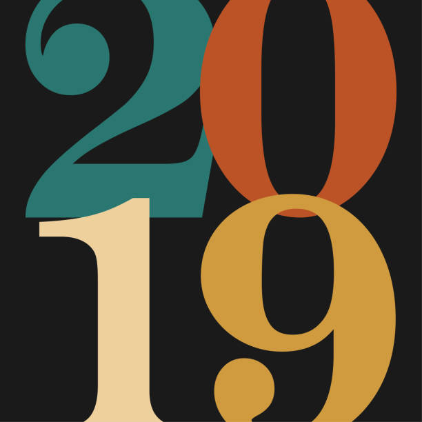 istock Happy new 2019 year. Greetings card. Colorful design. Vector illustration. 1075730304