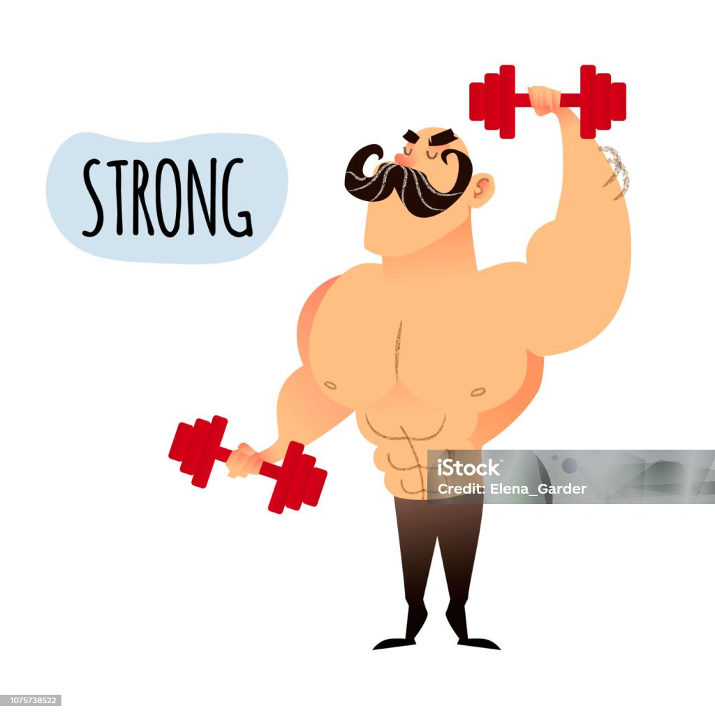 Strong Muscular Man Funny Athletic Bodybuilder Guy Stock Illustration - Download Image Now - iStock Strong Muscular Man Funny Athletic Bodybuilder Guy Stock Illustration - Download Image Now - iStock