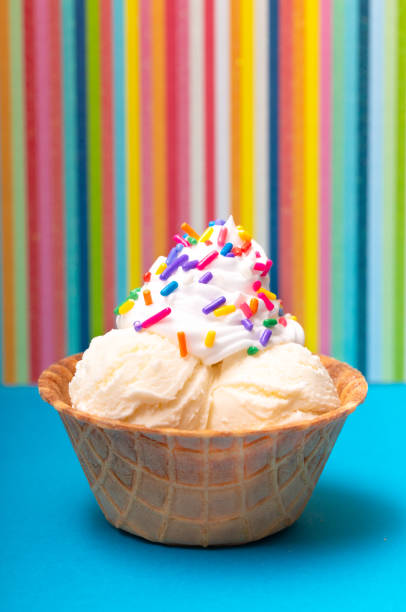 istock Vanilla Ice Cream in a Waffle Cone Bowl 1075750570